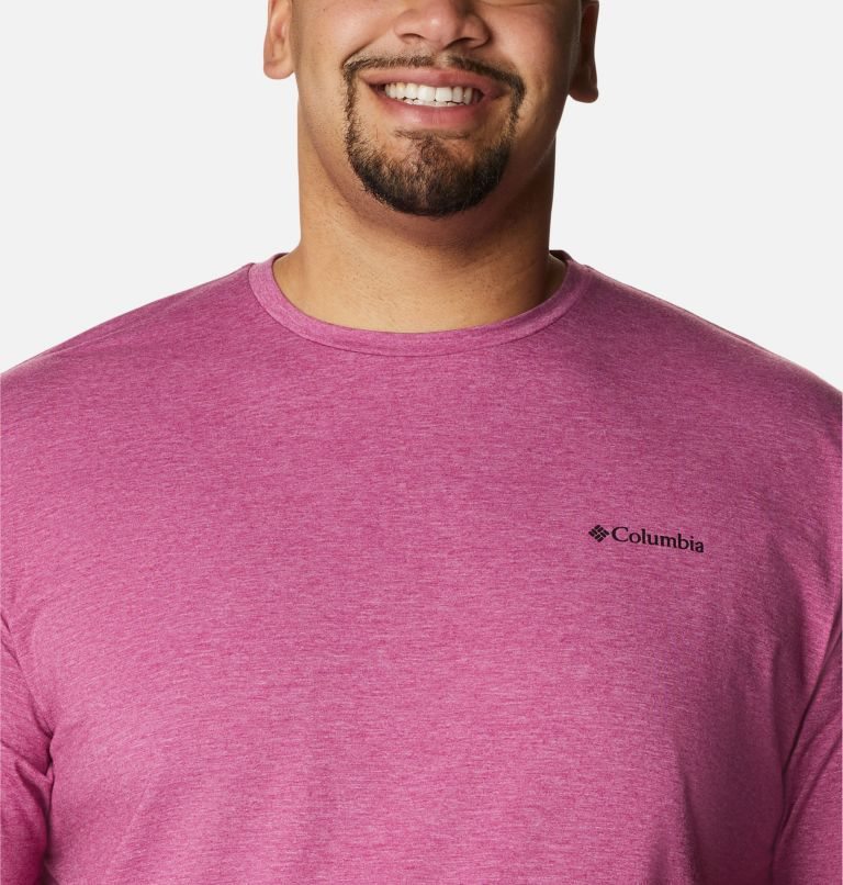 Men's Columbia Sun Trek Short Sleeve T Shirts Fuchsia | Plus Size CA-F501L